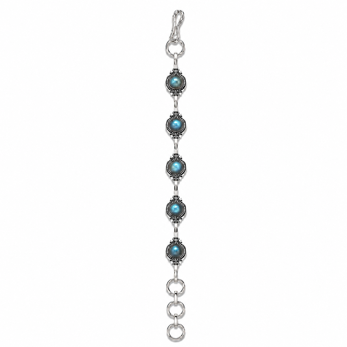 Pulsera Almaga de Labradorita Bañada en Plata – Regalo para Mujer