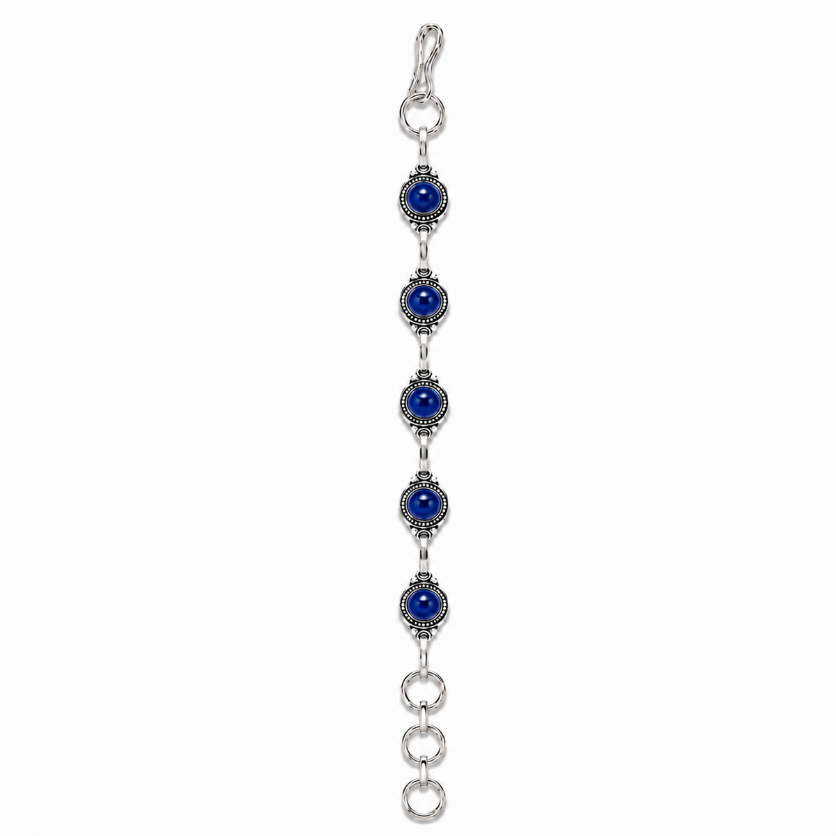 Pulsera Almaga de Lapislázuli Azul Bañada en Plata – Regalo para Mujer