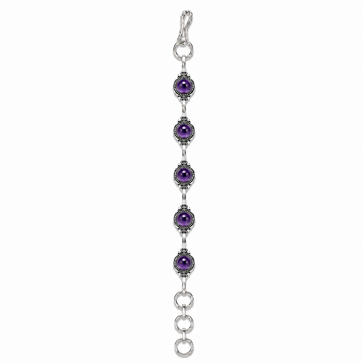Pulsera Almaga de Amatista Morada Bañada en Plata – Regalo para Mujer