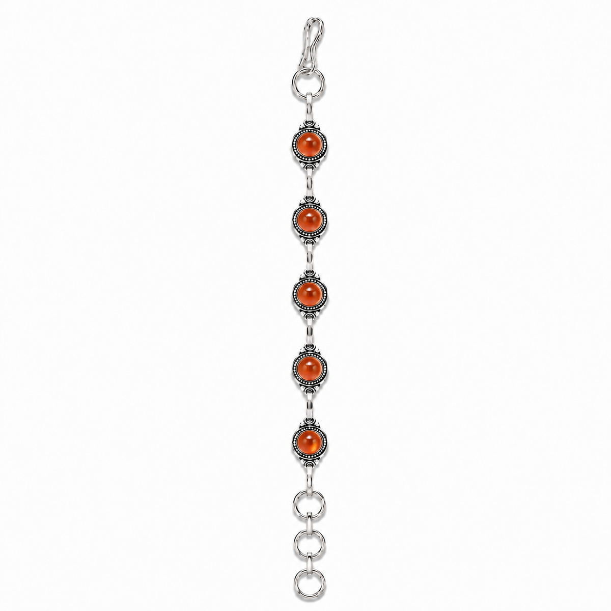 Pulsera Almaga de Ágata Cornalina Bañada en Plata – Regalo para Mujer