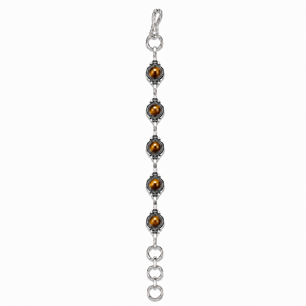 Pulsera Almaga de Ojo de Tigre Bañada en Plata – Regalo para Mujer